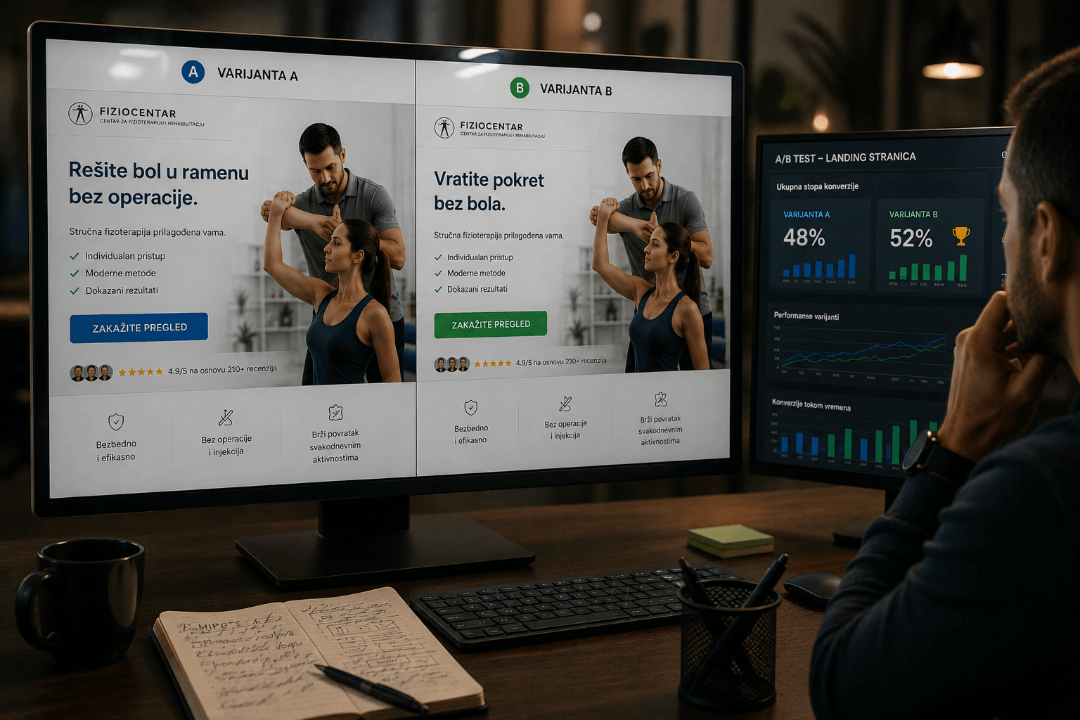 A/B testiranje u zdravstvenom marketingu – poređenje dve verzije stranice ili oglasa radi boljih rezultata