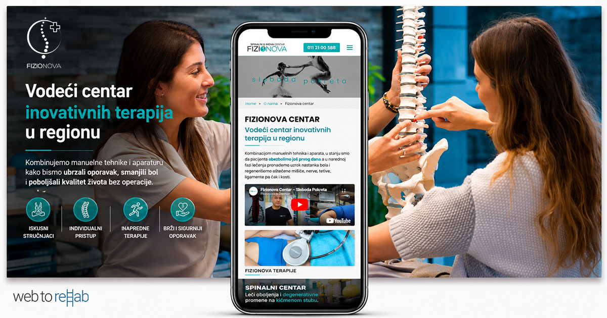 Fizioterapeutski centar - web sajt